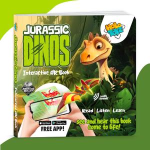 HoloToyz Jurassic Dinosaur Augmented Reality Interactive Book for Kids Fun Learning - Dinosaur Books That Come to Life with 4D Magic - 4-D Story Books Made Fun (Pack of 1)