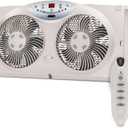 Bionaire Window Fan with Reversible Airflow Blades 3-Speed Settings, Programmable Thermostat, LED Display, Remote Control, Fits 2436" Windows, No Assembly Required