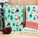 LaRibbons Christmas Wrapping Paper Set, Design with Red Stripe/Santa/Snowflake, Including Gift Tags, Ribbons and Jute Twine, for Xmas, Holiday, 17Inch  10Feet (4 Rolls: 56.68sq.ft.ttl) (Christmas-Snowman&Penguin)