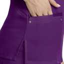 Healing Hands Women's Scrub Top V-Neck with 2 Pockets, 2-Way Stretch, and Yoga Knit Side Panels for Slim Fit- 2245 (Purple)