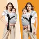 Toddler Carrier Sling for Newborn to Toddler, Ring Sling Baby Carrier 1555 lbs with Breathable & Anti-Slip Seat Cushion for Comfort, Lightweight Travel-Friendly (Light Gray)