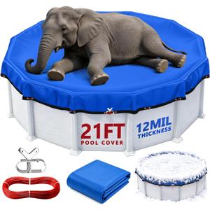 21FT Round Winter Pool Cover Heavy Duty Pool Covers for Above Ground Pools
Durable Polyethylene Material,Cold-Resistant,Tear-resistant,Waterproof,UV Protection,Windproof with Winch and Cable Kit,Blue