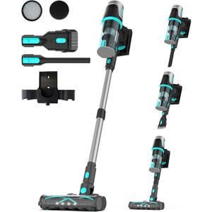 Bagotte Cordless Vacuum Cleaner,65KPa 65Mins Stick Vacuum with Self-Standing,Anti-Tangle Touch Screen LED Display, Detachable Battery Pack, Rechargeable Vacuum for Floor/Carpet/Pet Hair