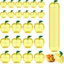 Menkxi 24 Pcs Apple Containers Plastic Apples Shaped Candy Jars Gift Filling Containers Teacher Appreciation Gift Classroom Decoration Ornaments Supplies(Yellow)