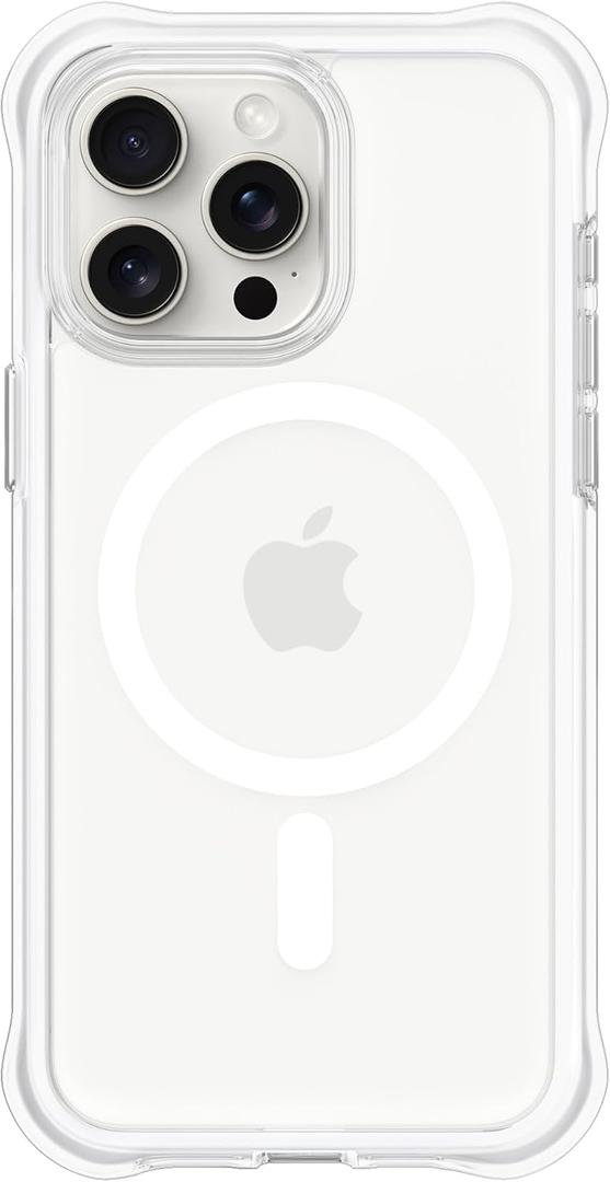 ORNARTO Air Case for iPhone 15 Pro Max Clear, Compatible with MagSafe, Military-Grade Drop Protection Cover with Built-in Air-White