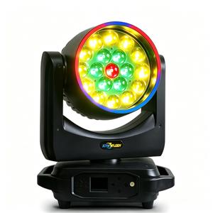 JCYW FLODY 19x15W Moving Head Light, 4in1 RGBW Zoom Beam Wash DJ Lights