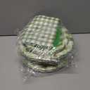 2 x 96Pcs Sage Green Gingham Party Supplies - 7&9 Inch Scalloped Paper Plates and Napkins Disposable Sage Green and White Plaid Party Decorations for Birthday Baby Shower Wedding,Serves 24