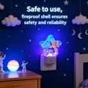 2 x Caifujiqi Night Light Plug-in into Wall Dusk to Dawn Smart Sensor White Led Nightlight for Bedroom Bathroom Kitchen Hallway Stairs Energy Efficient Decor Desk Lamp Beach Decor