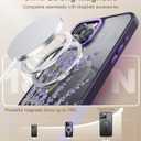 FUNMIKO for iPhone 16 Pro Max Case with Privacy Screen Protector, Wireless Charging Compatible, Shockproof Translucent Matte Cover - Cute Floral Design Phone Case for Women Girls - Elegant Lavender