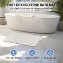 Stone Bath Mat, 2 Pack Diatomaceous Earth Shower Mat, Non-Slip Super Absorbent Quick Drying Bathroom Floor Mat, 24x15, White