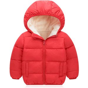 BFUSTYLE Toddler Winter Coats Hooded Infants Fleece Jacket Thickened Jacket for Baby Girls Boys 1-5T (Red)