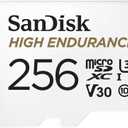 SanDisk 256GB High Endurance Video microSDXC Card with Adapter for Dash Cam and Home Monitoring systems - C10, U3, V30, 4K UHD, Micro SD Card - SDSQQNR-256G-GN6IA