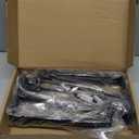 Shelf and Rod Brackets, 4 Pcs Closet Shelf & Rod Brackets Wall Mounted, Heavy Duty Closet Shelf Closet Bracket with Rods Holder, Closet Shelves Supports with Screws, Black (8 inches)