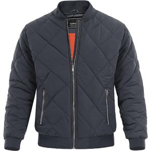 MAGNIVIT Men's Bomber Jacket Winter Fall Quilted Puffer Jacket Warm Padded Coats (XL)