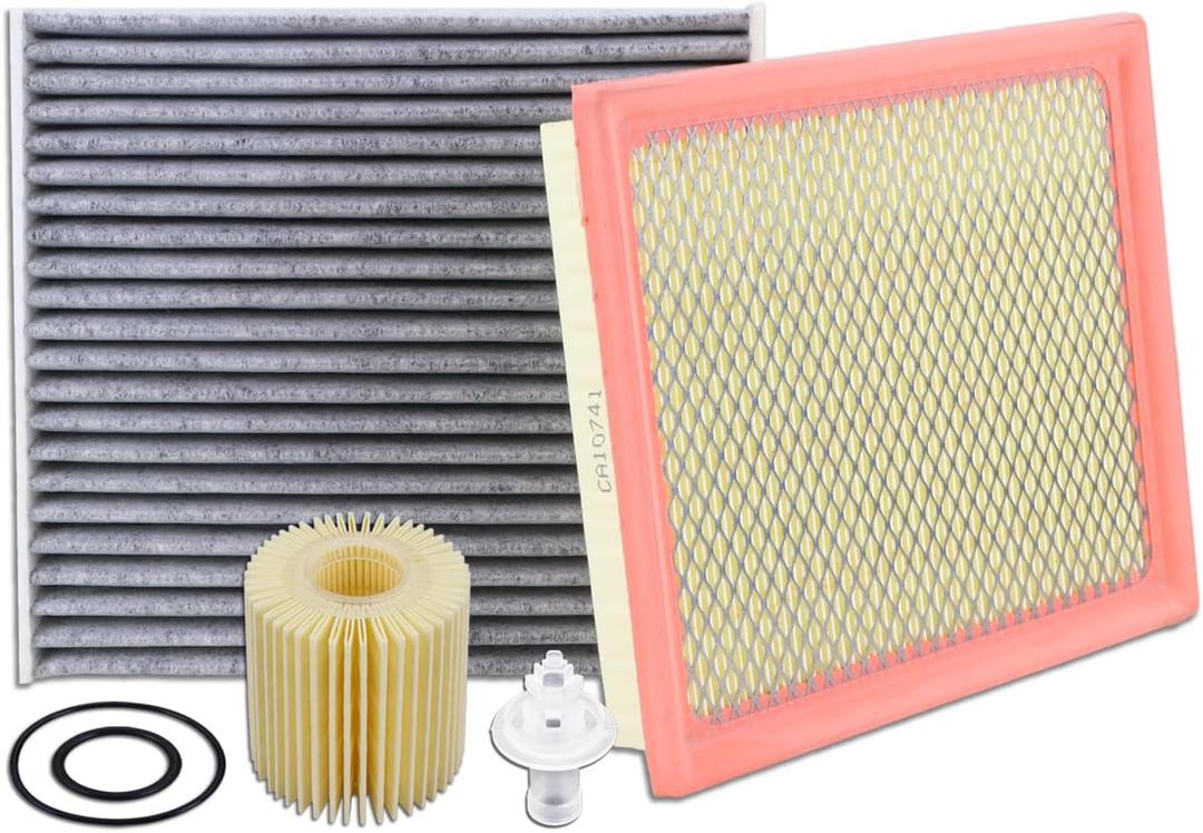 CA10741 Engine Air Filter & 04152-YZZA1 Oil Filter & CF10285 Cabin Air Filter Fit for 2010-2015 Toyota Prius, 2016-2018 RAV4 2.5L Hybrid