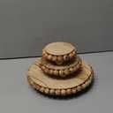 3 Pack Wood Risers for Decor, Small Pedestal Stand Plant Riser for Display Trays Rustic Farmhouse Home Decor