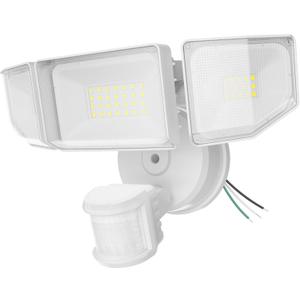 Abovizo 85W LED Security Lights Motion Sensor Light Outdoor, 8500LM Dusk to Dawn, IP65 Waterproof, 6500K, 3 Head Motion Detected Flood Light, Floodlight for Outside, Garage, Yard, Porch (White)
