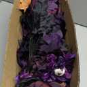 Halloween Bouquet Spider Artificial Roses Flowers,Fake Roses Faux Black Purple Roses for Halloween,Vase Arrgements Table Decoration
