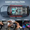 Dreamcolor Acrylic Interior Car LED Strip Lights, 10 in 1 Ambient Lighting Kit with Wireless APP, Dynamic Chasing Music Sync Fiber Optic Lights with DIY Mode, Car Inside Lighting Accessories