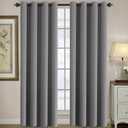 Blackout Grey Curtain for Living Room Thermal Curtain 96 Inches Long Energy Saving Blackout Curtain for Bedroom, Light Blocking Rich Curtain Draperies Grommet Top Sliding Door Curtain (1 Panel, Gray)