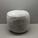 WSOFRLAC Boho Ottoman Living Room Furniture 20"x15" Large Round Ottomans Pouf Couch Foot Rest Grey Pouf Ottoman Foot Rest with Foam Chunk Filling Pouffe Ottomans Stuffed Foot Rest Poufs for Couch