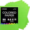 Hygloss Light Green Colored Paper - 24 lb, 89 GSM, Acid-Free, Fade-Resistant, 8.5x11-Inch Letter Size Color Copy Paper, 90 Sheets