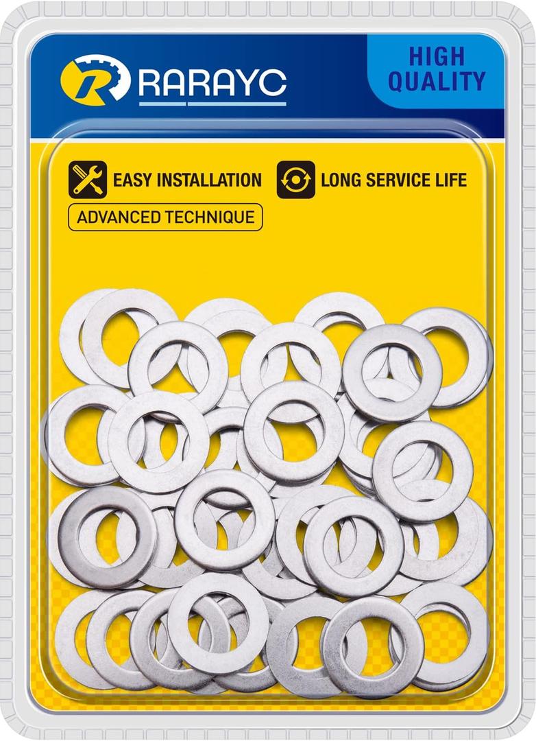 50 pcs Oil Crush Washers Drain Plug Gaskets Replacement for Honda 94109-14000 Accord Civic CR-X CR-Z CR-V and More (24 mm Outside diameter)