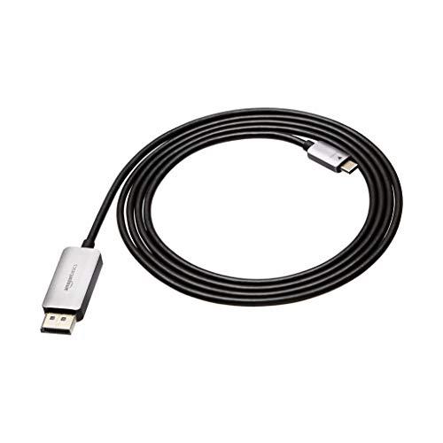 Amazon Basics Aluminum Uni-Directional USB-C (Source) to DisplayPort Cable (Display) - 6-Foot