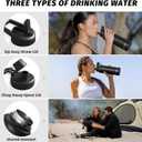40oz Insulated Water Bottle (Cold for 48 Hrs),BPA Free&Leak Proof,Stainless Steel Water Flask,Water Jug with Straw Spout Lids for Gym,Hiking,Travel,Black