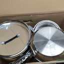 Cuisinart Chefs Classic 11-Piece Stainless Steel Pots and Pans Set, Cookware Set Compatible with Induction, Electric, Gas Cooktops, Aluminum Core for Even Heat, Cool Grip Handles, Dishwasher Safe