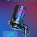 Gaming Microphone for PC: USB Mic for Podcasts Videos & Streaming - Condenser Mic with Quick Mute & Pop Filter - RGB Microphone Gift for Gamer boys - Compatible with PS4/5 & Computer & Laptop