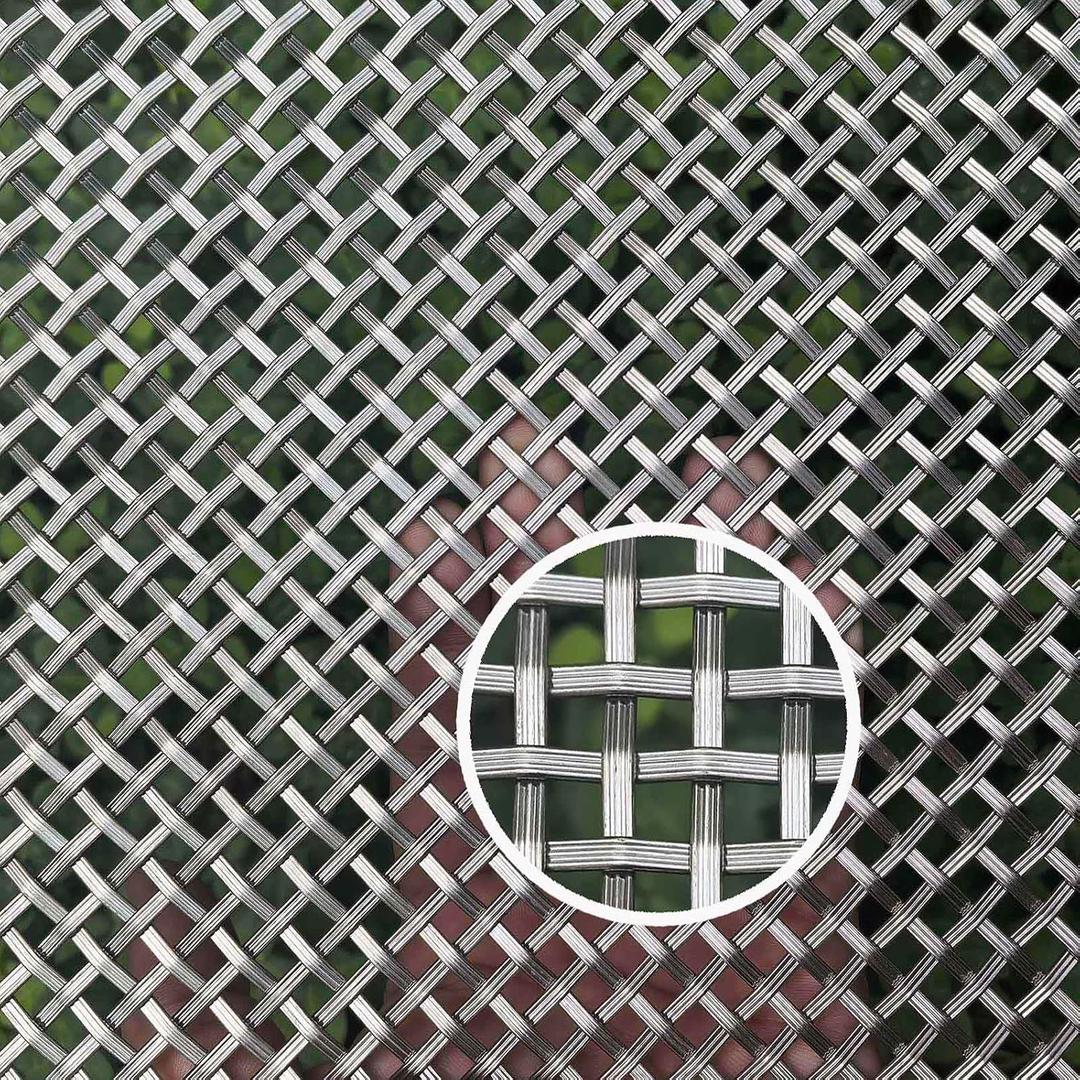 Stainless Steel Decorative Metal Mesh for Cabinet Doors, 11.8x24in, 1-Pack