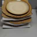 LERATIO Ceramic Dinnerware Sets for 4, Coupe Plates and Bowls Sets,Highly Chip and Crack Resistant | Dishwasher & Microwave & Oven Safe Dishes set,Reactive Glaze Dinnerware- Service for 412pcs (Dreamy Moonlight-Kahki)