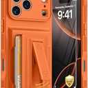 GIVELOT for iPhone 17 Pro Max Case with Card Holder（4-5 Cards）[9H Screen Protector ][Full Camera Protection][RFID Blocking][Hidden Kickstand]Rugged Heavy Duty Wallet Case for iPhone 17 Pro Max, Orange