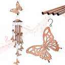 Butterfly Wind Chimes Outdoor Butterfly Gifts for Women/Men/Mom/Grandma/Wife Birthday Gifts Memorial Gift Metal WindChimes for Outside/Indoors, Home, Lawn, Porch, Patio, Garden Decor, Yard Decorations
