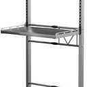 Carbon Steel Over Washer and Dryer Shelf, 2 Tier Bulkhead Laundry Room Storage and Organization Riser, Above Toilet Rack, (14.17“-25.59”) W*15.75 “D*63.39 ”H, Gray, Two layers