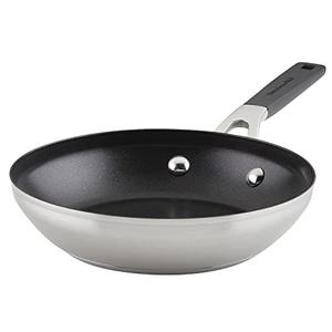KitchenAid 71019 Stainless Steel Nonstick Frying Pan/Skillet, 8 Inch - Brushed Stainless Steel