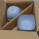 Famiware Ocean Square Plates and Bowls Set, 18 Pieces Dinnerware Sets, Dishes Set for 6, Microwave and Dishwasher Safe, Scratch Resistant, Blue