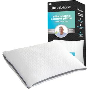 Brookstone x McCaffrey Dual Comfort Cooling Memory Foam Pillow - Sleep Like A Pro - Adaptive BioSense Foam, Cool Touch Cover for Faster Sleep, Easy Care Machine Washable, 27'' x 20'' - White