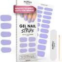 MOYOU LONDON Semi Cured Gel Nail Strips - 20 Pcs. Waterproof Gel Nail Wraps, Cures in Sunlight or UV/LED Lamp, Lasts Up to 2+ Weeks, Stretchable, Easy to Apply & Remove, Vegan & Cruelty-Free