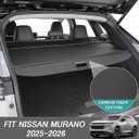 Cargo Cover for Nissan Murano 2025 2026, Retractable Trunk Cover
