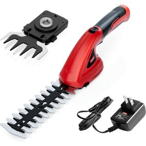MZK Cordless Grass Shear & Shrubbery Trimmer, 7.2V Battery Powered Hedge Trimmer, 2 in 1 Handheld Grass Clippers, Electric Grass Trimmer Hedge Shears, Grass Cutter with Charger for Garden, Lawn