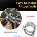 2 x Kabel-Elektro 4 Ft. washing machine hoses Set (Straight / 90 deg.). Wide internal Diameter, 3/4 inches connector compatible NPT faucets and washing ports, Stainless Steel, PVC