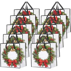 10 Pcs Wreath Storage Bag, 26inch Christmas Storage Bags with Zipper and Handles Garland Container Clear Moving Bags for Holiday Decoration Organizer College Carrying, Bedding, Toys Organizer