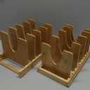 Pot and Pan Organizer for Under Cabinet – Bamboo Pot Lid Organizer for Cabinet with Magnetic Lock, Expandable 2-in-1, Adjustable Dividers, Non-Slip Base for Cutting Boards, Cookie Sheets, Bakeware