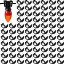 Frienda 100 Pieces C9 Magnetic Christmas Light Clips Magnet Christmas Socket Clips Hooks for Sockets Roof Gutters Outside Patio Holiday Lighting (Black Round)