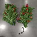 Christmas Tree 36 inch Prelit 2 Set Pathway Porch Christmas Trees Pre-Light LED Battery Operated Outdoor Xmas Decor for Entrance Driveway, Yard, Garden