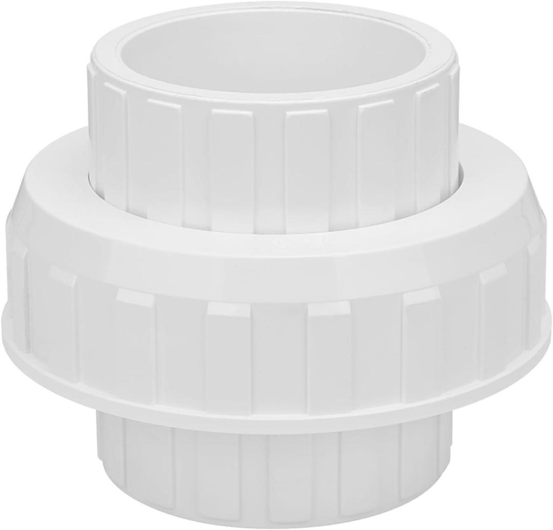 3" PVC Union Coupling Pipe Fitting (Socket x Socket) 3Inch PVC Slip Union Adapter Coupling Schedule 40, EPDM O-Ring, White