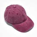 Baseball Cap Soft Cotton Plain Washed Vintage Comfort Unstructured Low Profile Dad Hats (Burgundy)