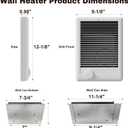 Electric Wall Heater Complete Unit with Thermostat, Model CSC101TW, 1000 Watt, 120 Volt, White